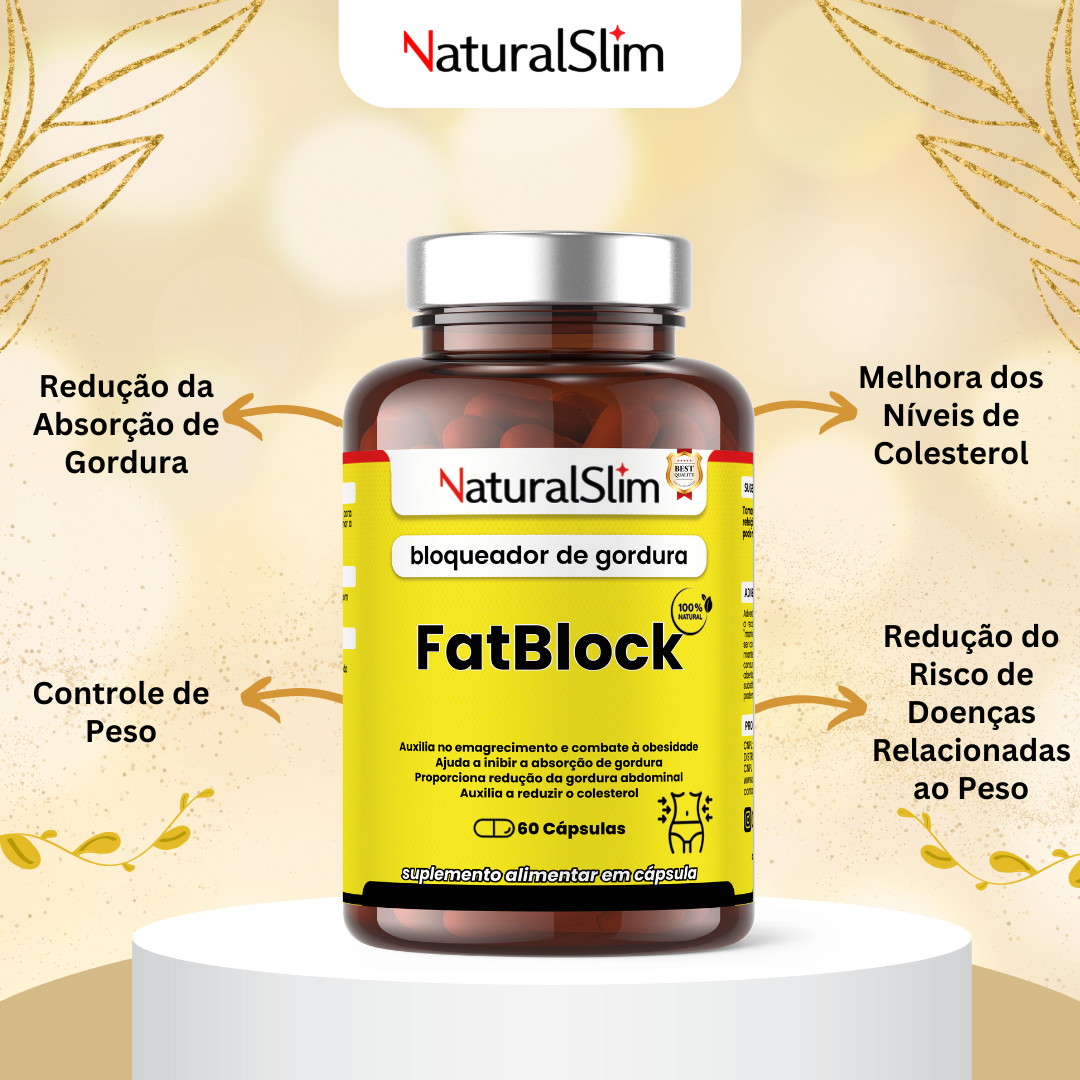 FatBlock 60 Cápsulas NaturalSlim - Poderoso bloqueador de gorduras