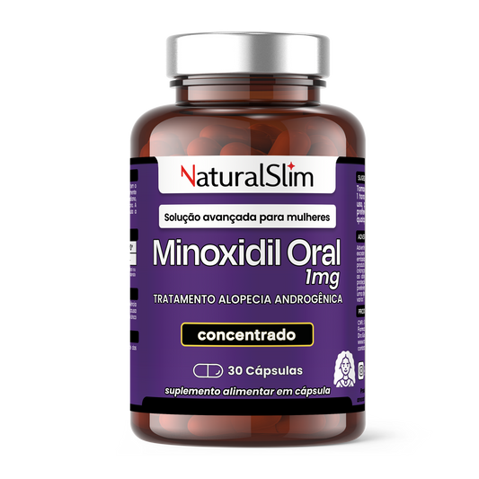 Minoxidil Oral 1mg Feminino NaturalSlim 60 Cápsulas