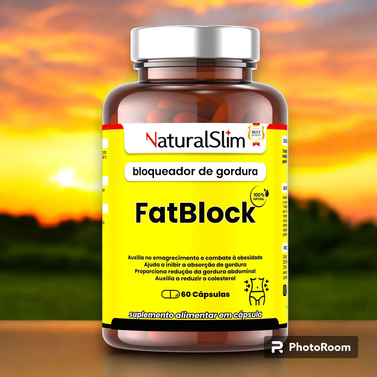 FatBlock 60 Cápsulas NaturalSlim - Poderoso bloqueador de gorduras