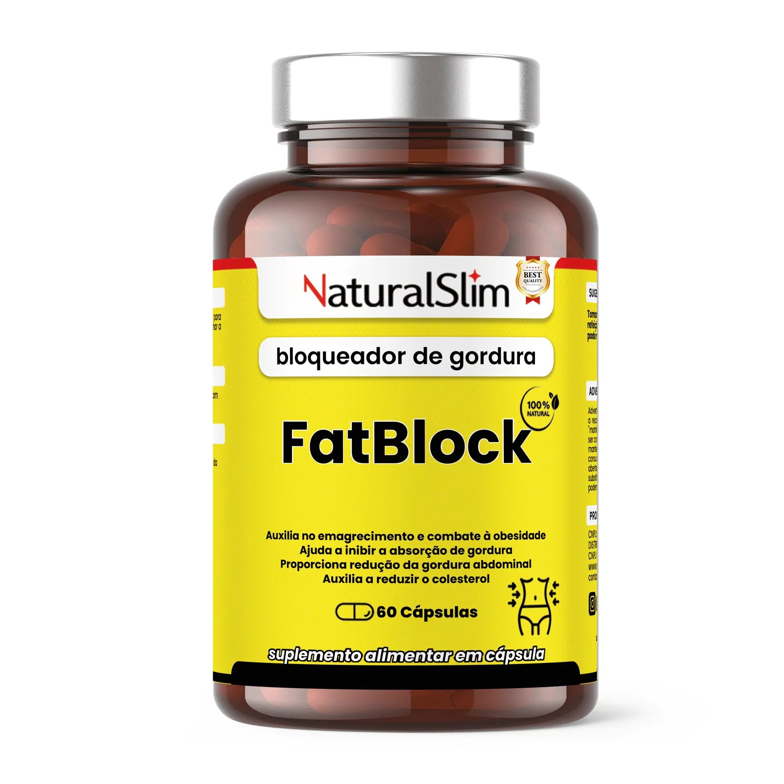 FatBlock 60 Cápsulas NaturalSlim - Poderoso bloqueador de gorduras